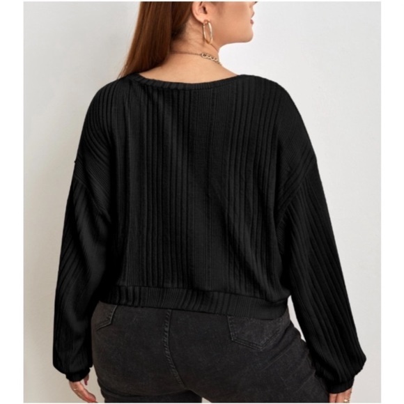 RIBBED LONG SLEEVE OVERSIZED PULLOVER - Picture 6 of 7